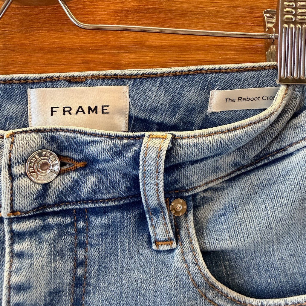 Frame Light High Rise Boots Cut The Reboot Crop Jeans - Size 25 - NEW - 0801EO