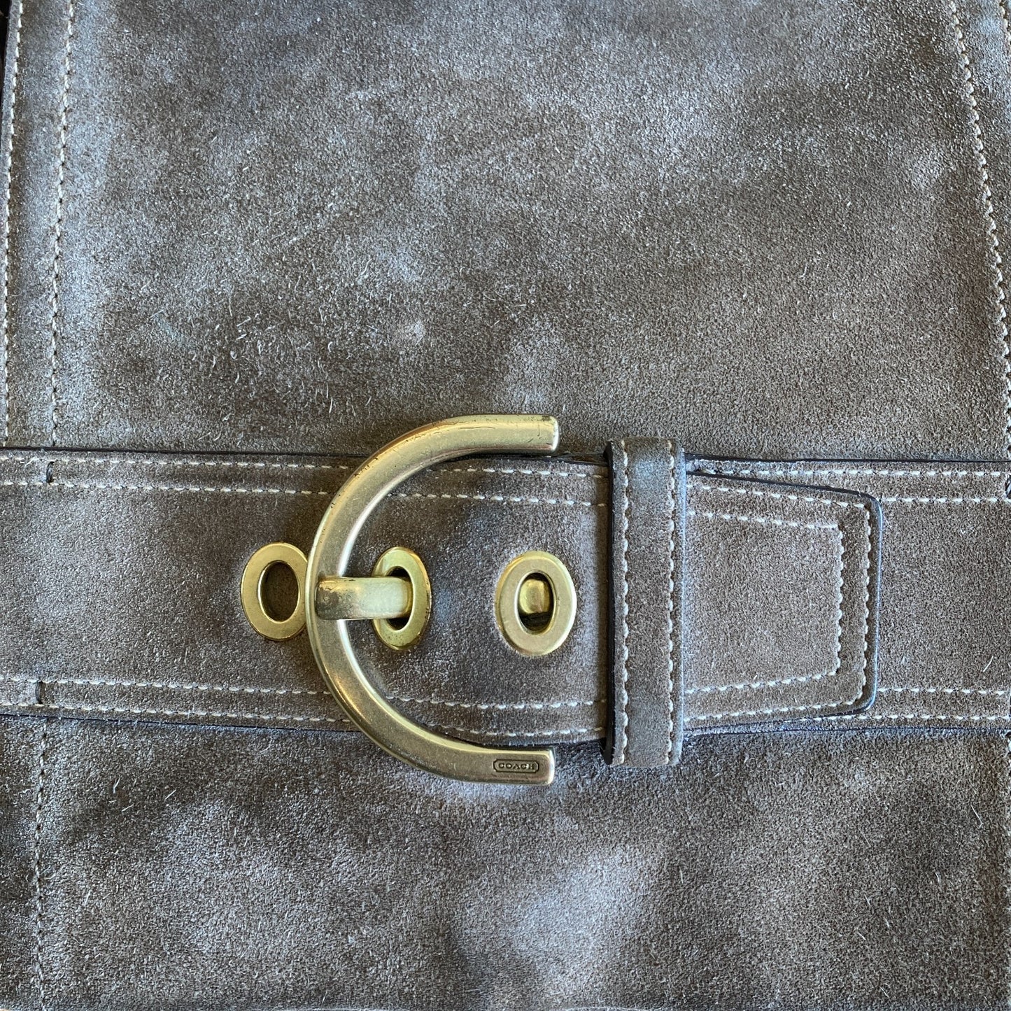 Coach Brown Suede & Leather Y2K Satchel Soho Flap Bag Purse - 0416PP
