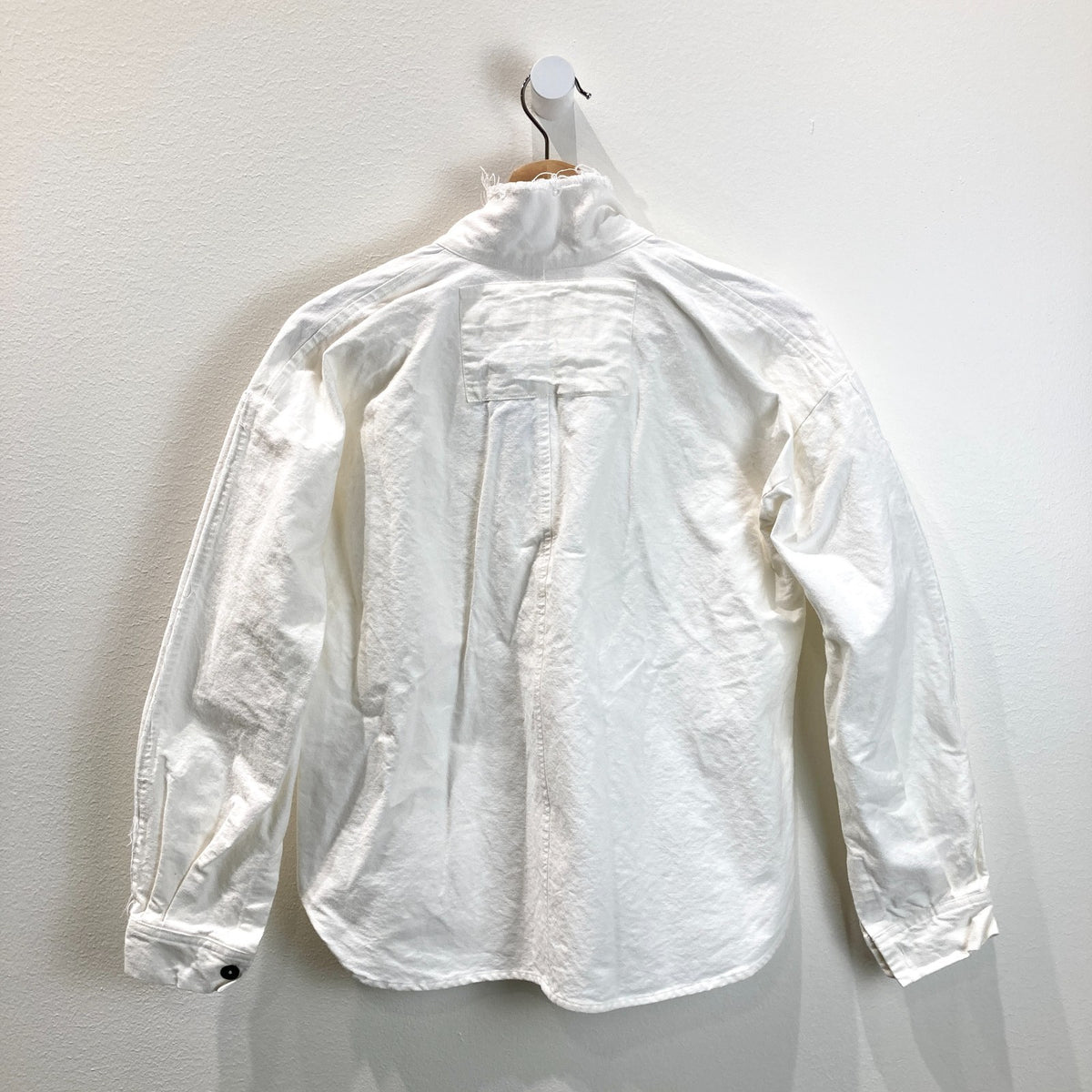 Fant $300 Ivory White Cotton Raw Edge Pullover Shirt Top - Size 1 / S - 1217MA