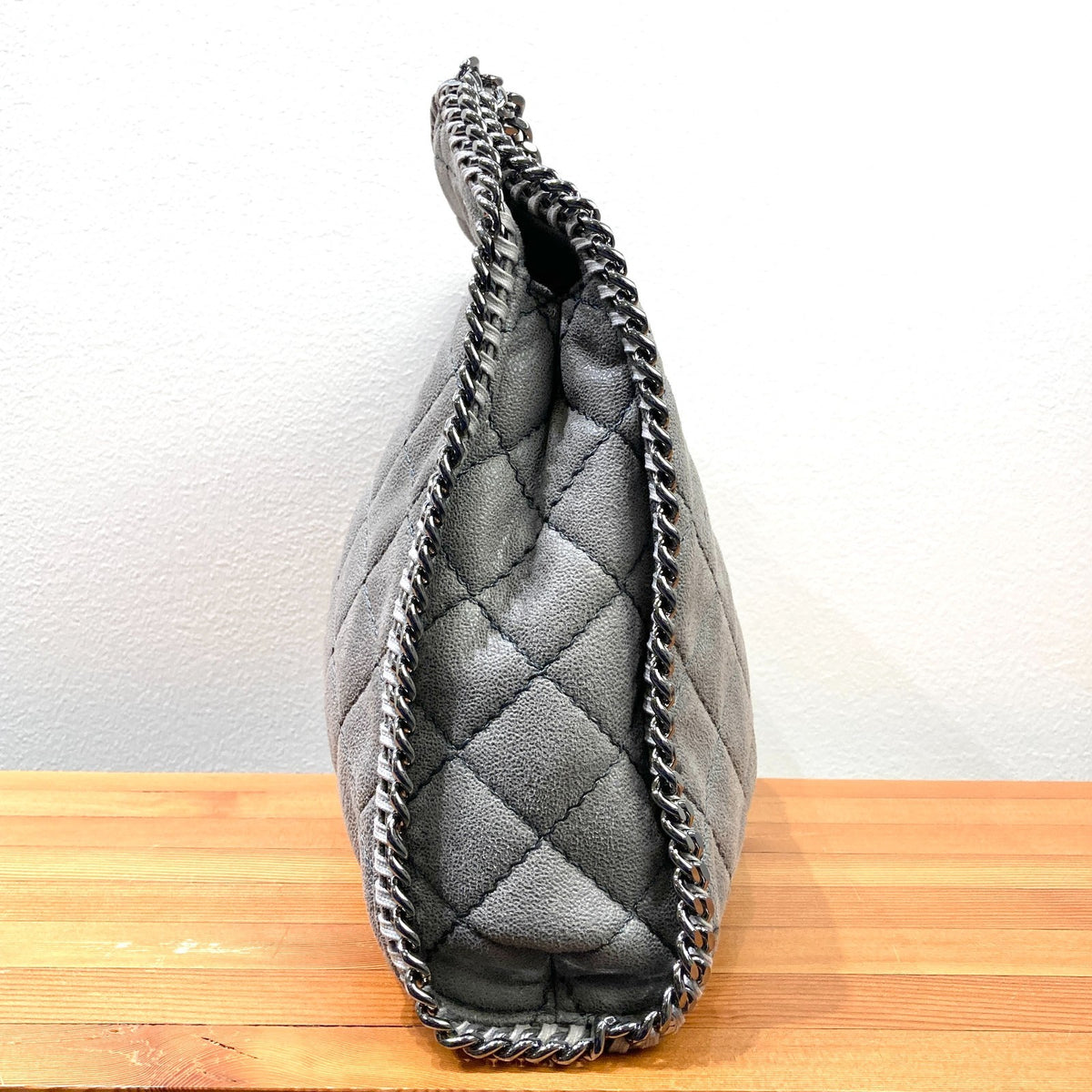 Stella McCartney $440 Gray Quilted Chain Strap Falabella Bag Purse - 1017SC