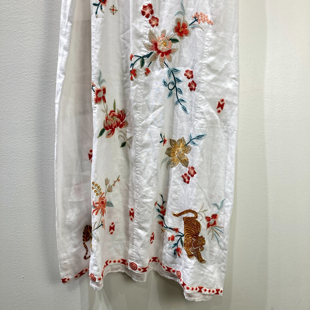 Johnny Was $270 White Linen Andrean Embroidered Tank Dress - XXL - NEW - 0217RC