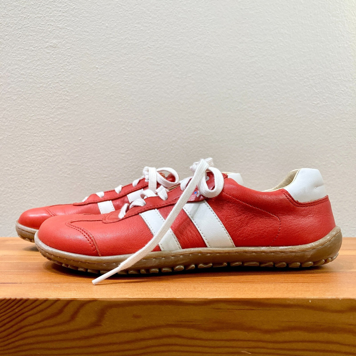 Koel Red Leather Barefoot Sneakers ILA Napa Shoes - Size 38 / 7.5 - 1107MB