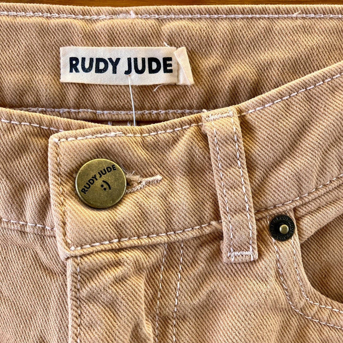 Rudy Jude Bark Beige Brown Sarah Womens Wide Leg Jeans - Size 2 - 0312IG