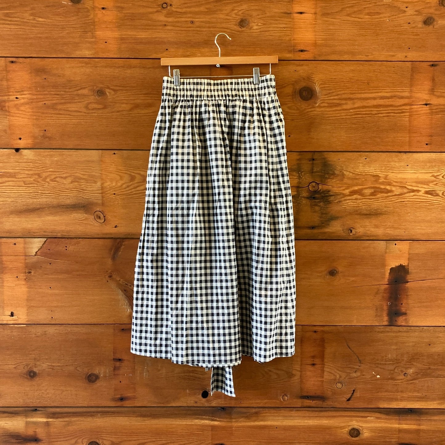Tory Burch B&W Gingham Puff Sleeve Top & Midi Skirt Set - Size S - NEW - 1215RJ