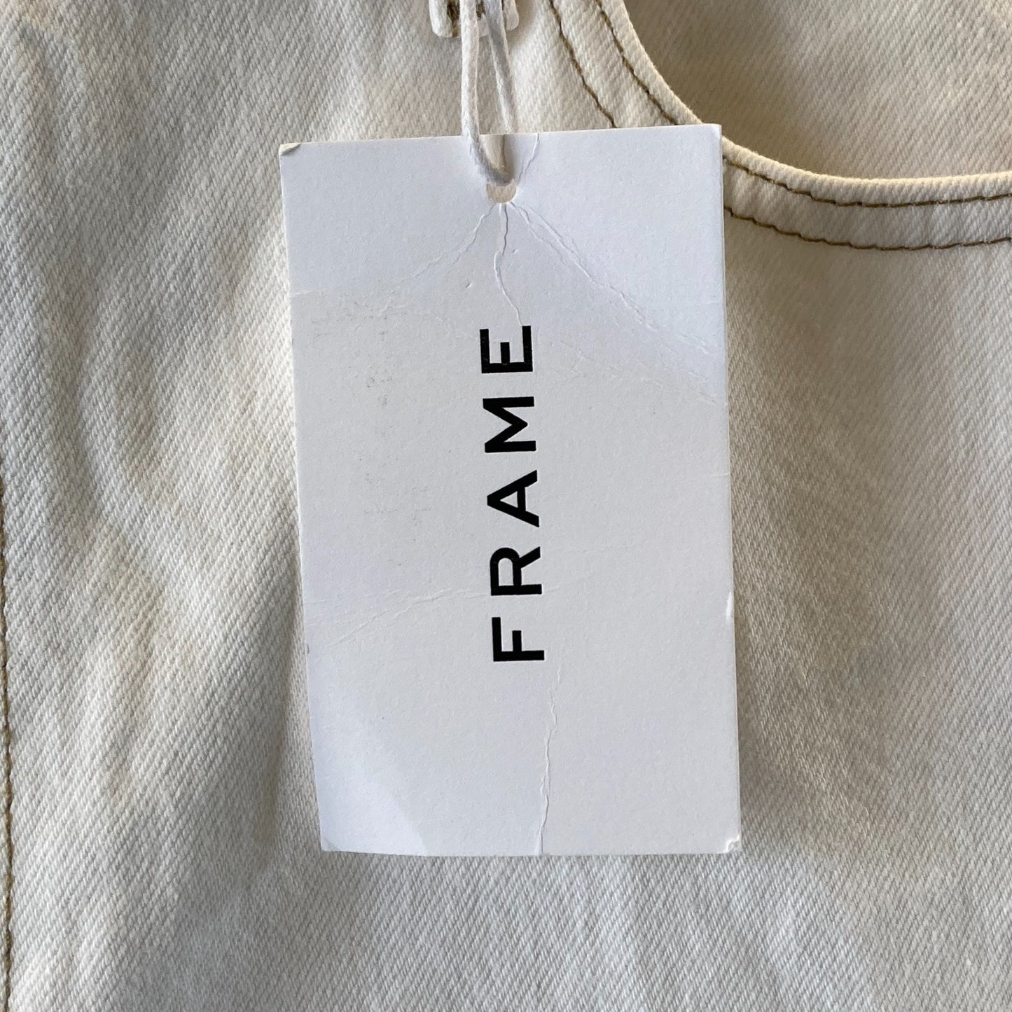 Frame $278 White Wide Leg Frayed Hem Le Jane Crop Jeans - Size 32 - NEW - 0417DL