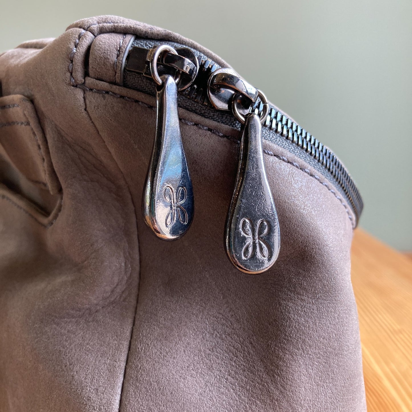 Hobo International Gray Top Zip Small Leather River Backpack Bag - 0505CM