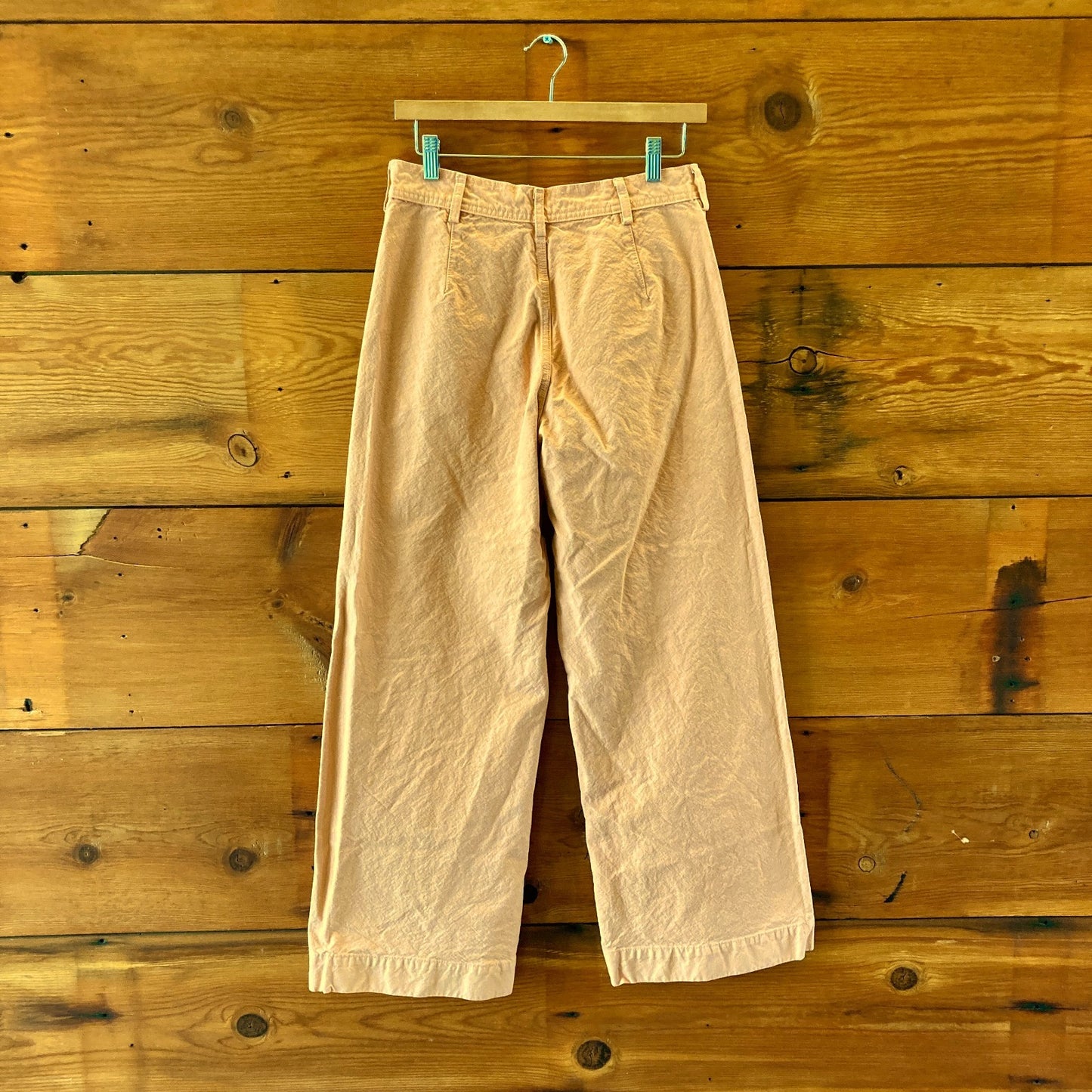 Jesse Kamm Peach Orange High Waisted Full Length Sailor Pants - Size L - 0611AJ