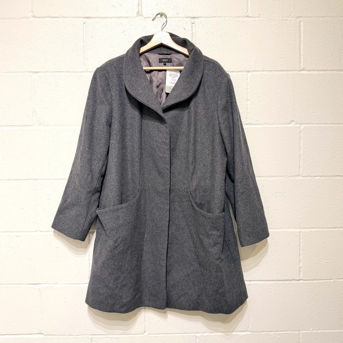Quince Heather Charcoal Gray $328 Italian Wool Cocoon Coat - Size 2X - 0530JF