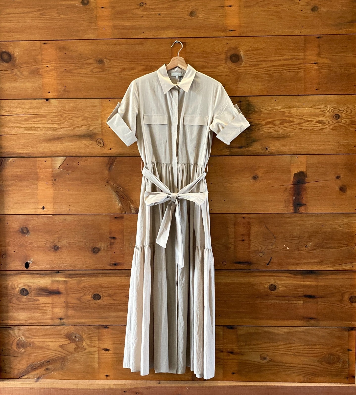 Antonelli Firenze $725 Khaki Tan Margherita Maxi Dress - Size 44 / M - 4427SC