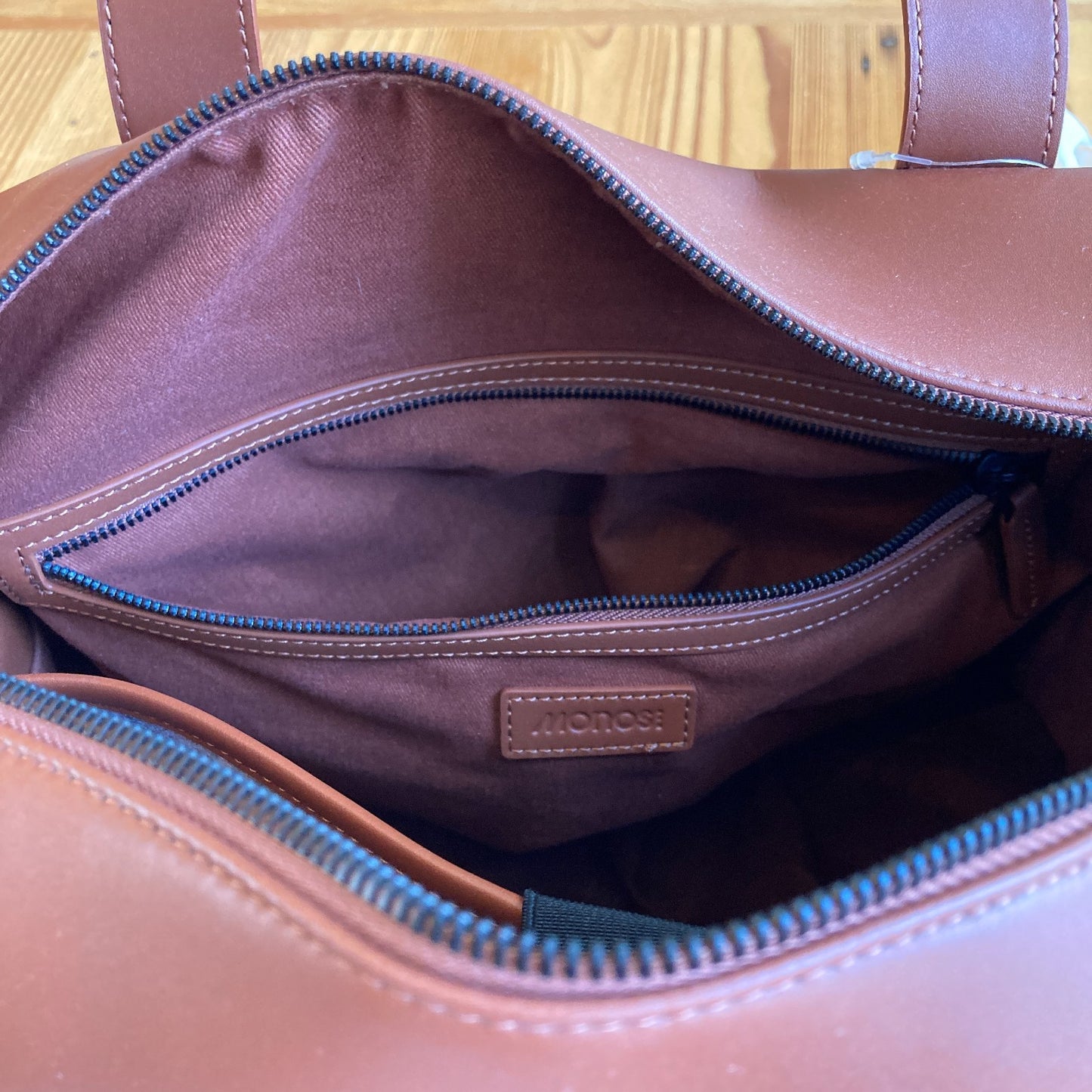 Monos $260 Brown Vegan Leather Metro Duffle Travel Gym Bag - NEW - 1122KP