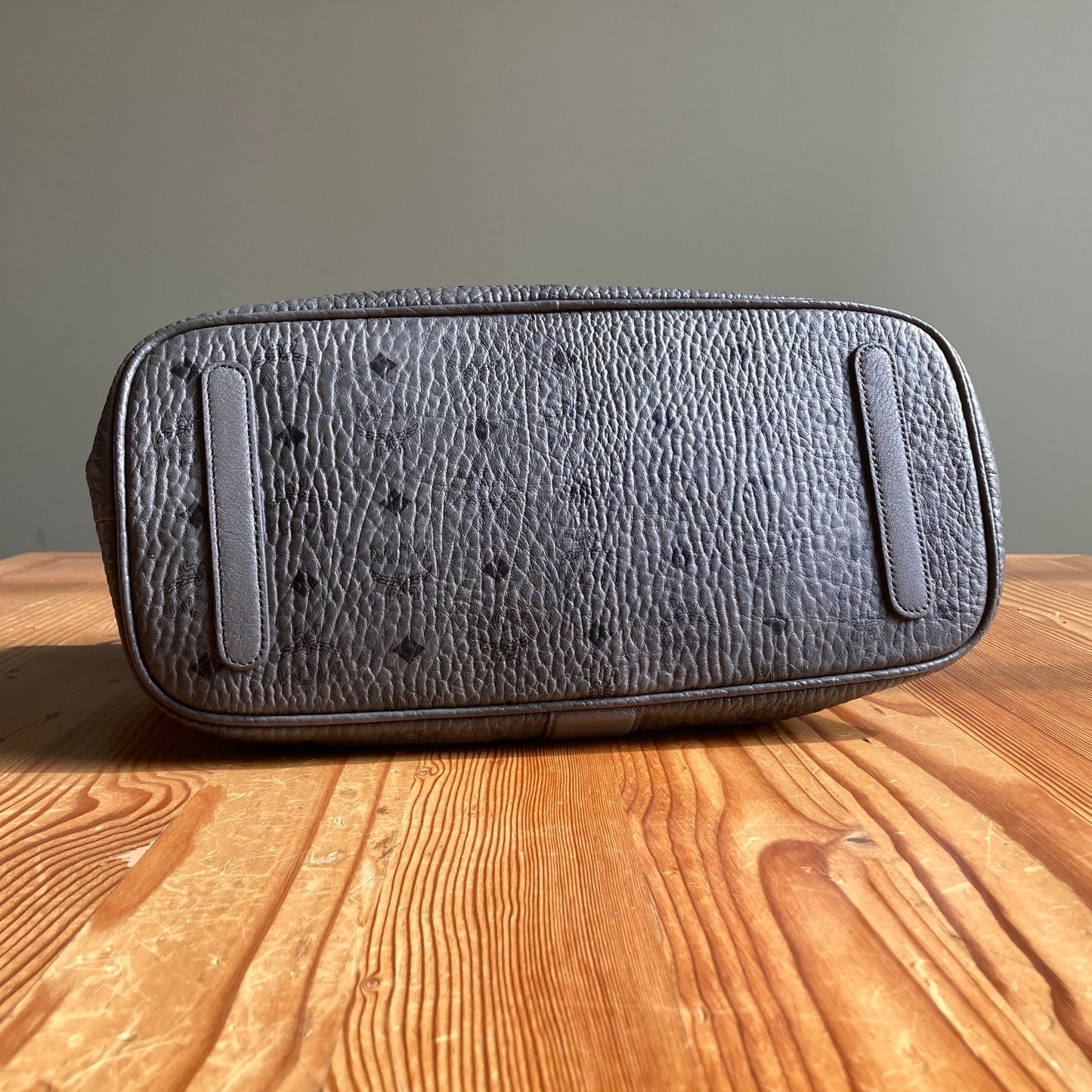 MCM Phantom Gray Leather Visetos Reversible Liz Tote Bag Purse 0420PH