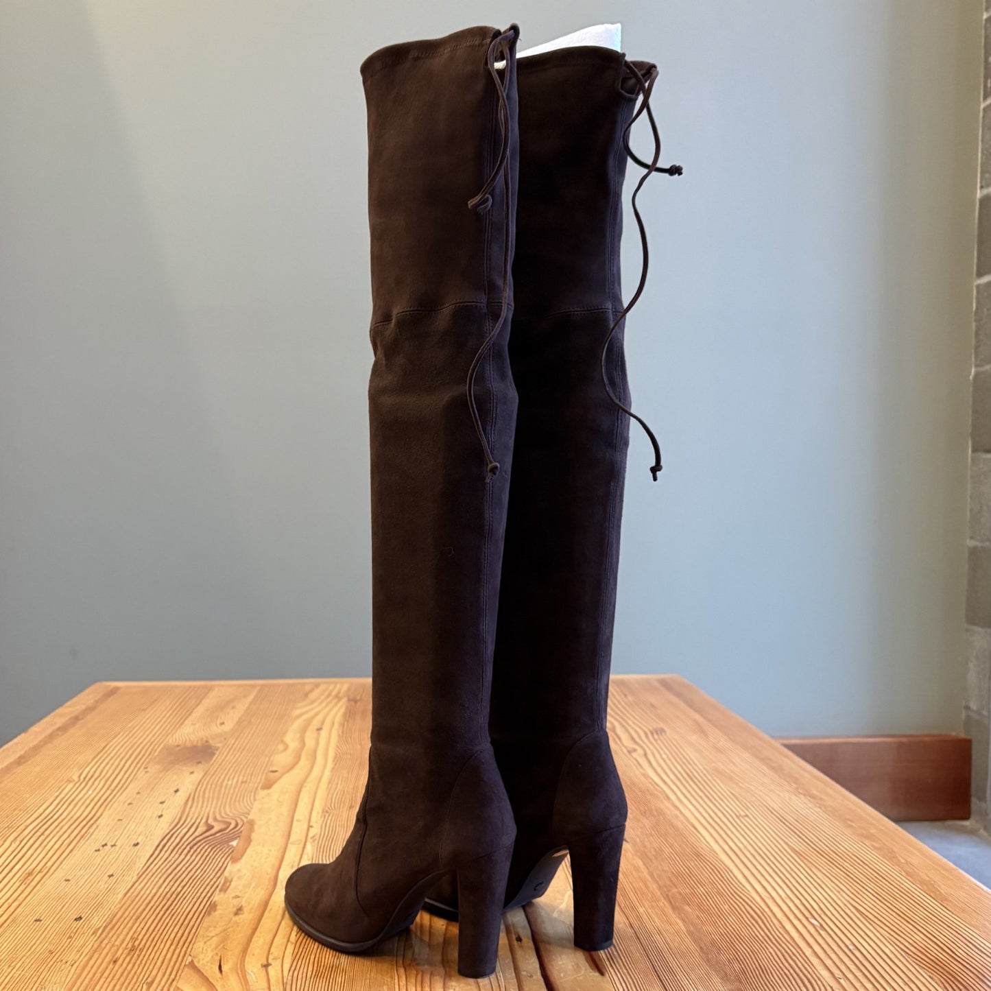 6.5- Stuart Weitzman Walnut Suede Over the Knee Highland Boots NEW w/ Box 1122KP