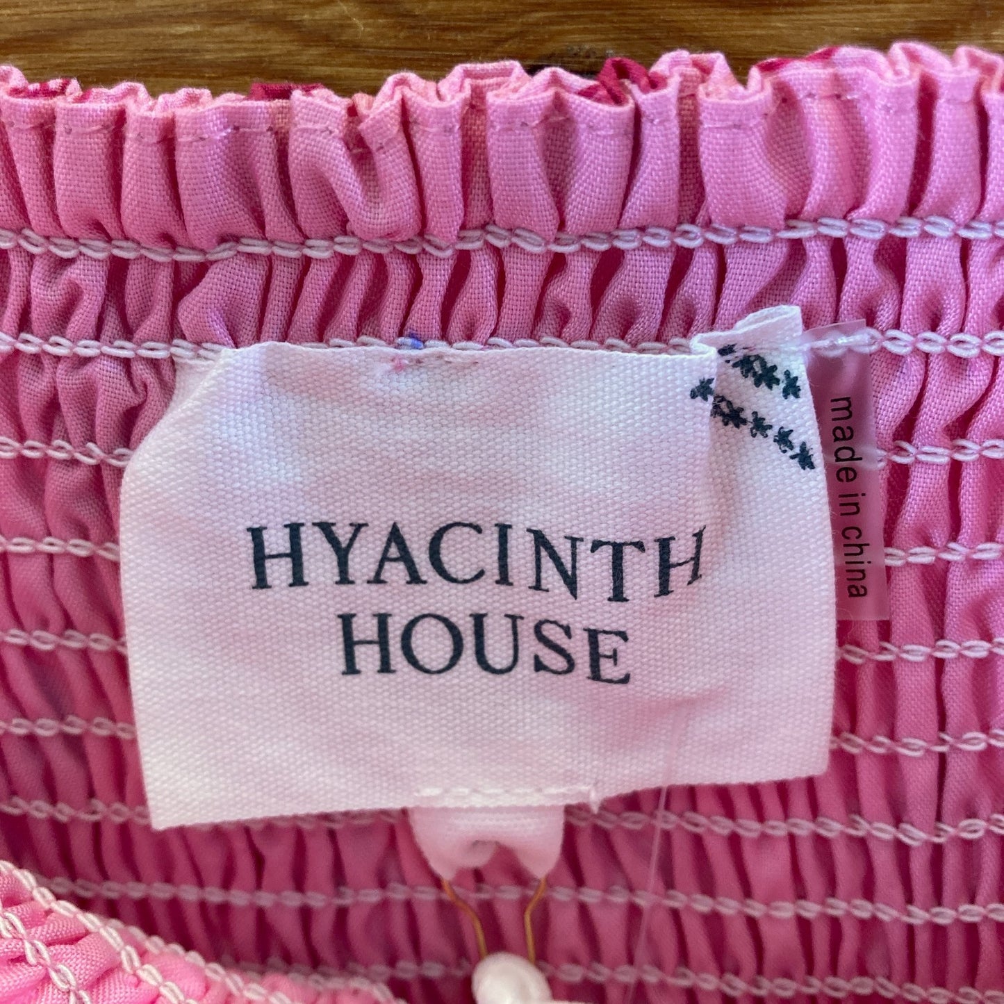 Hyacinth House Pink Fan Coral Printed Smocked Maxi Dress - Size M - NEW - 0617LH