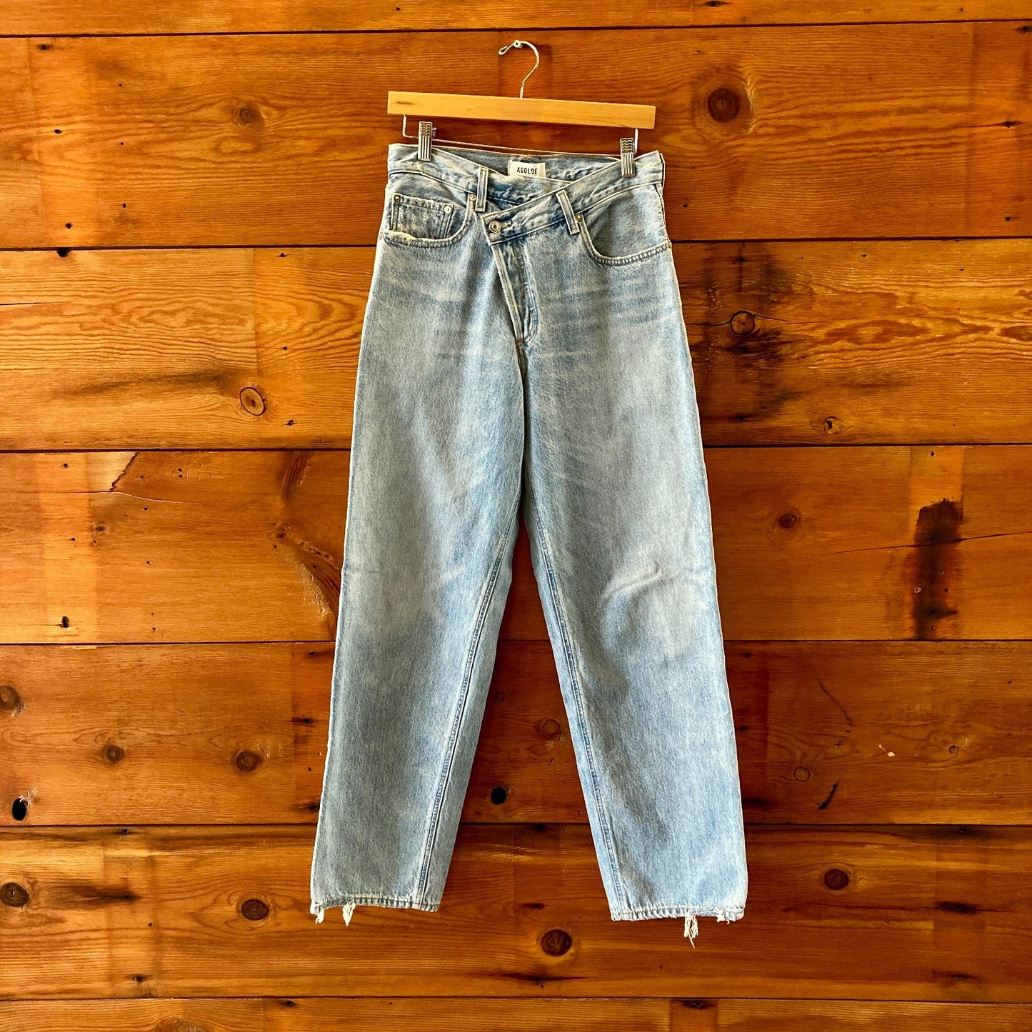AGOLDE $198 Criss Cross Upsized Button Front Relaxed Jeans - Size 28 -1122KP