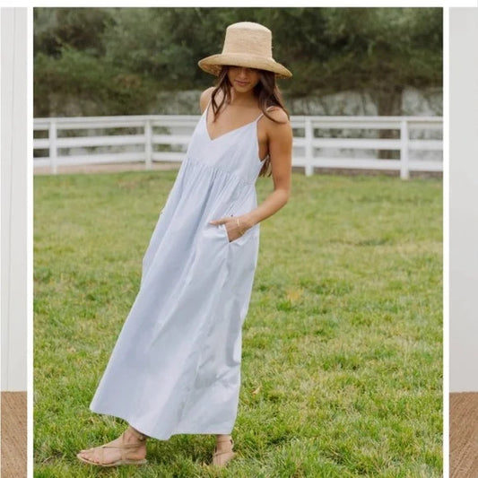 Jenni Kayne Pale Blue Kayne Cove Cotton Sleeveless Dress - 0924GC