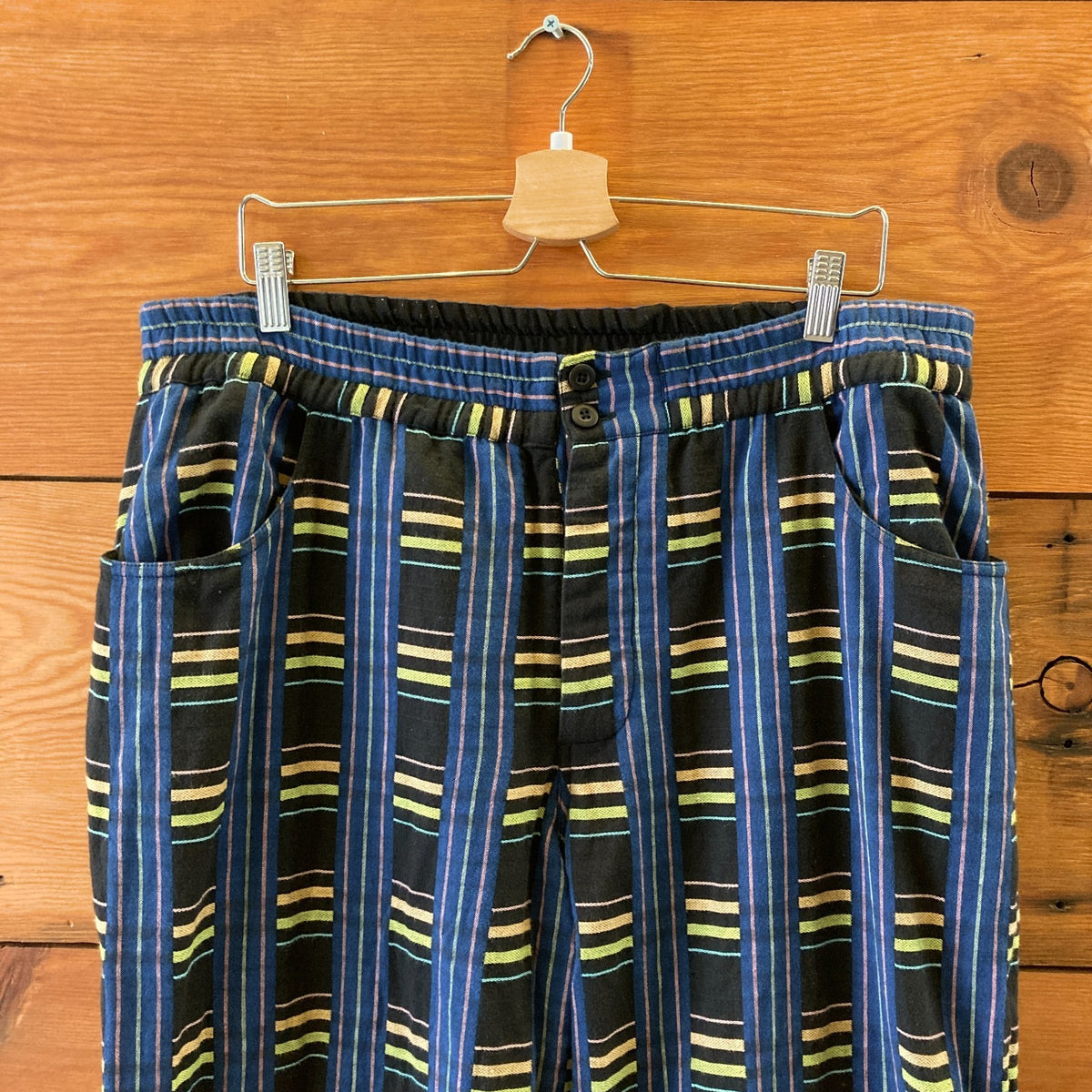 Ace & Jig Black Blue Plaid Woven Fabric Pants - Size XL - 1103ES