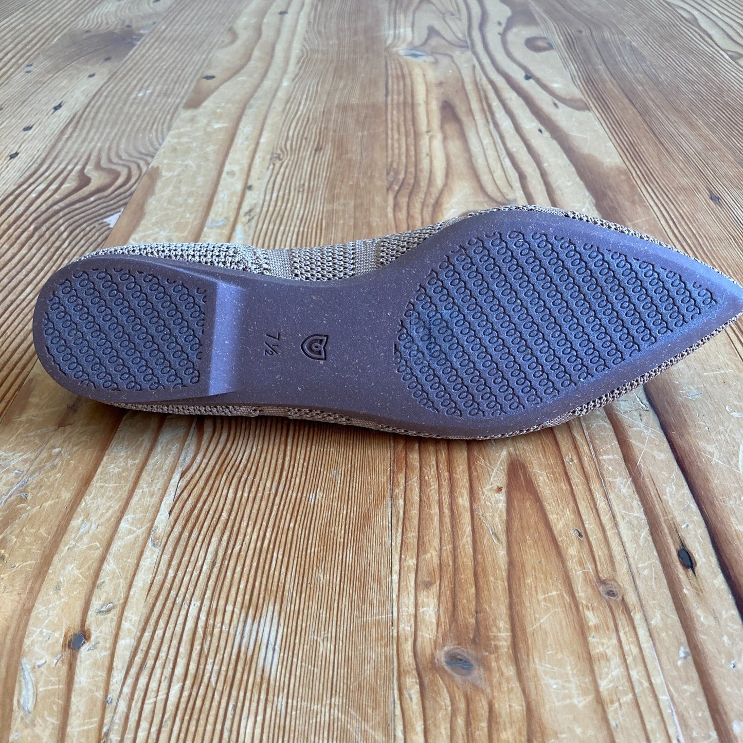 Rothy's Wren Tan Crochet Mary Jane II Point Flats - Sz 7.5 - NEW w/ Box - 1125EA