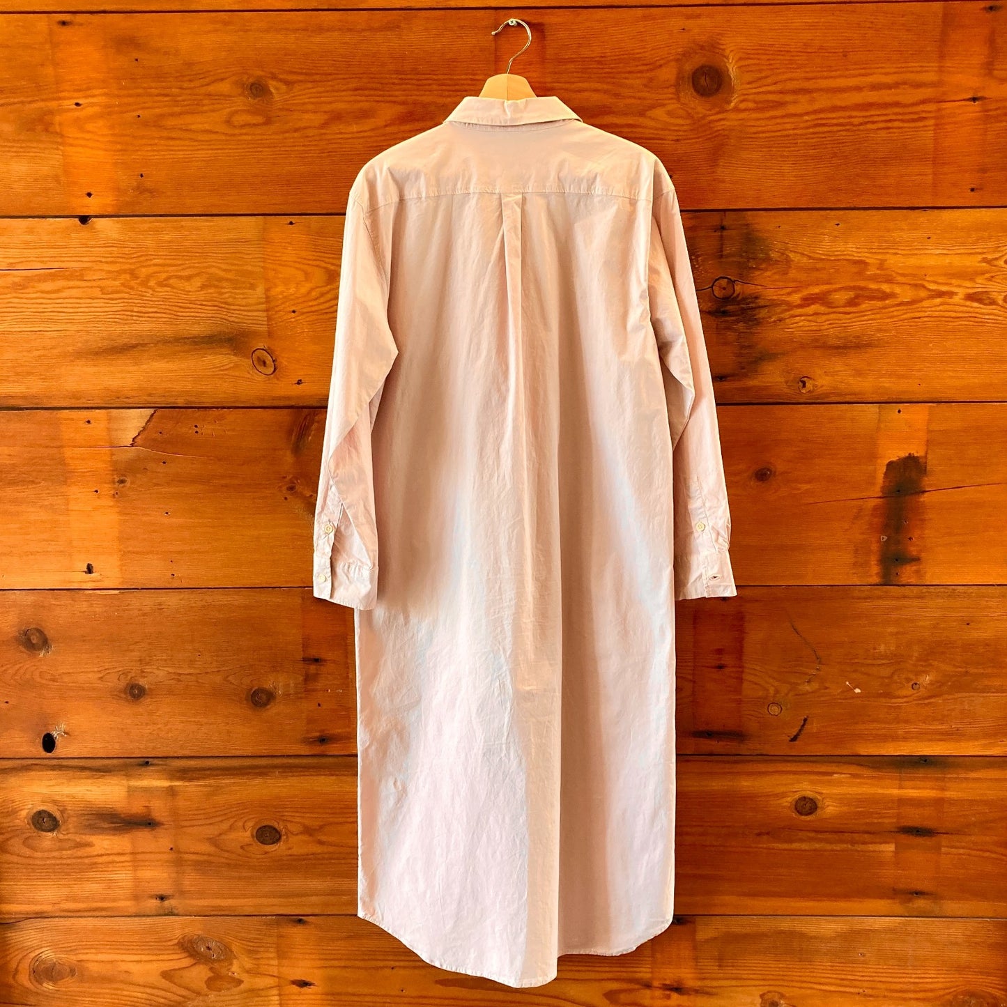 Henrik Vibskov Pale Pink Cotton Button Up Midi Shirt Dress - Size M - 0610HG