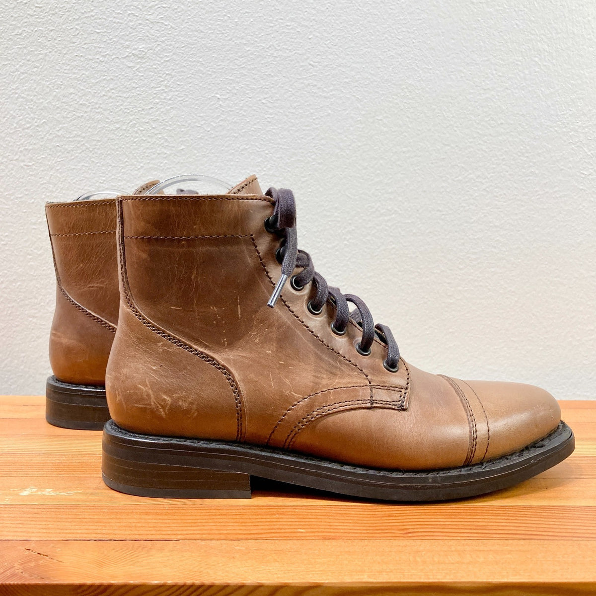 Thursday $198 Whiskey Brown Leather Captain Lace Up Boots - Size 7 - 0106KL
