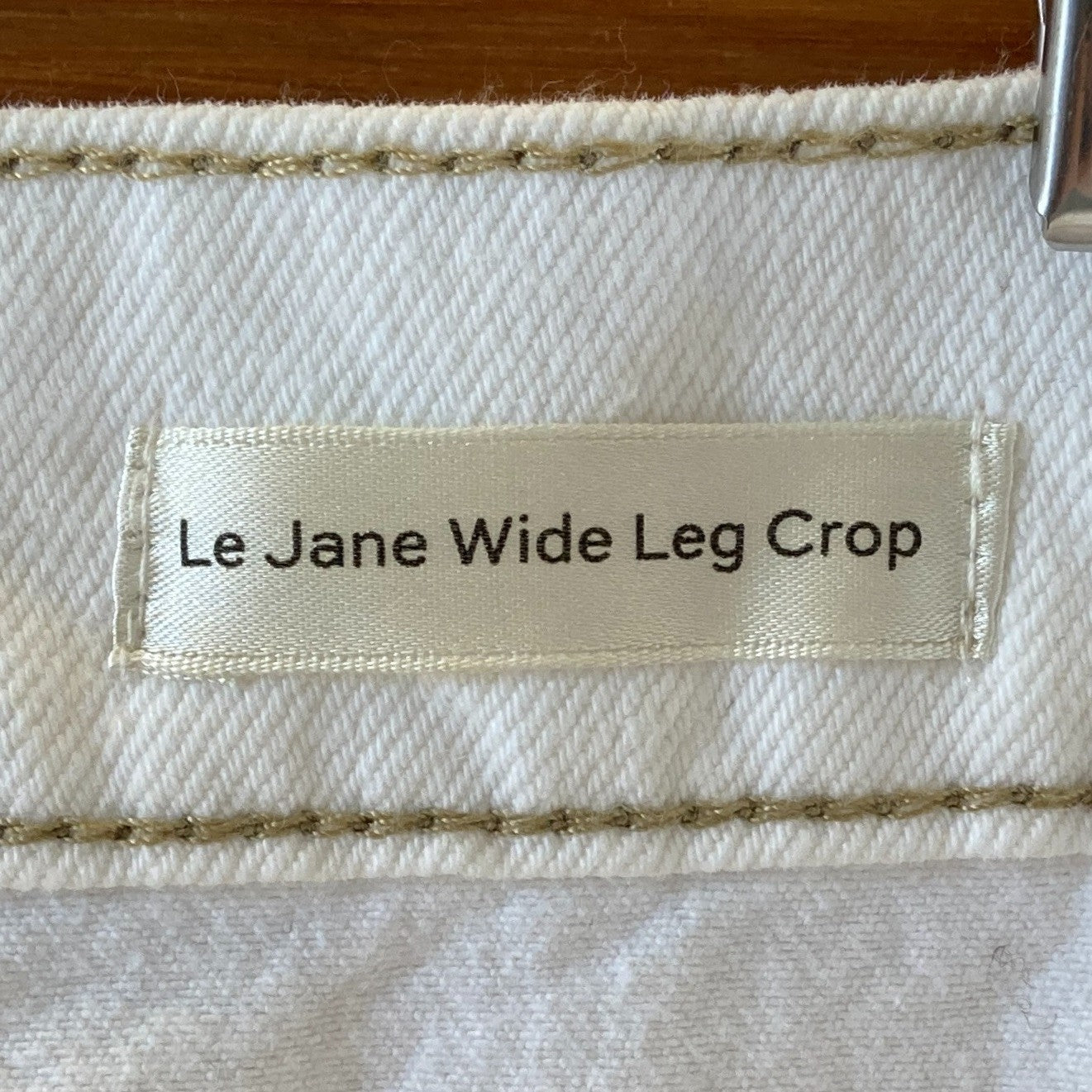 Frame $278 White Wide Leg Frayed Hem Le Jane Crop Jeans - Size 32 - NEW - 0417DL