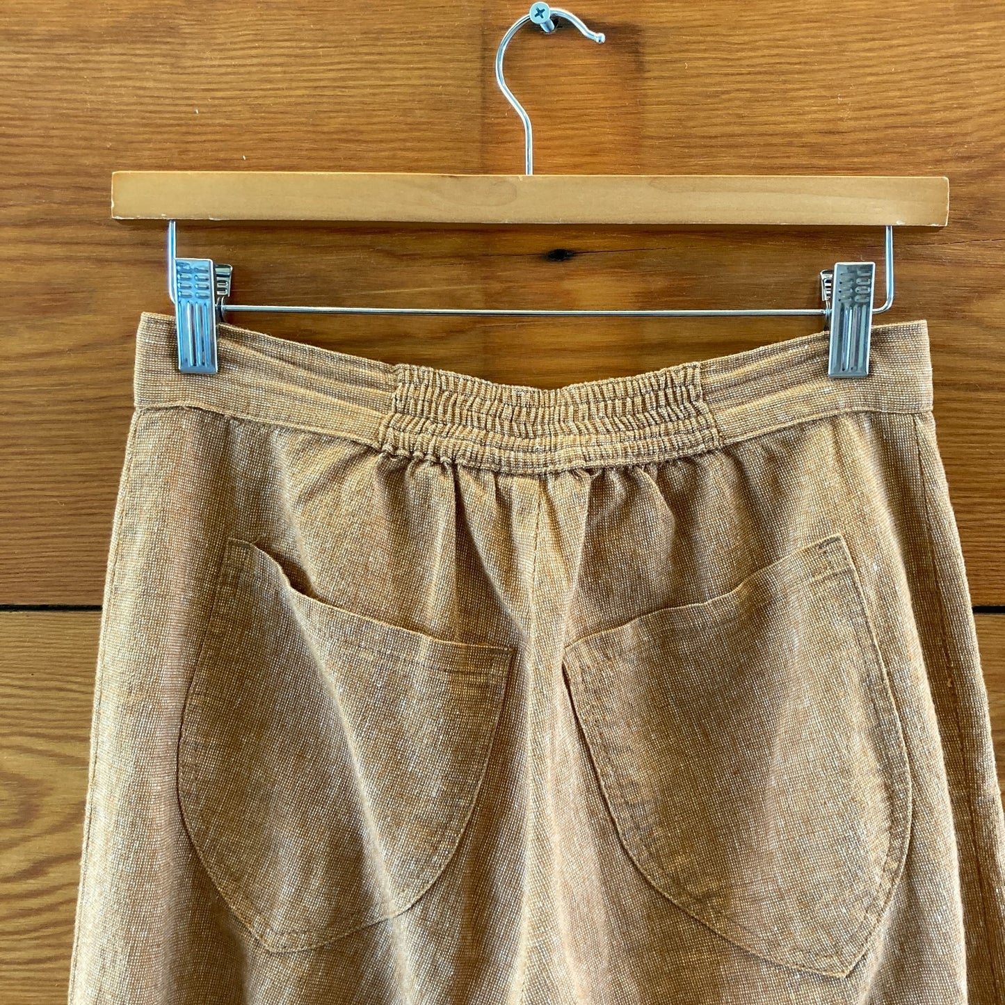 Lykke Wullf Brown Linen Cotton Wide Straight Leg Basil Pants - Size M - 0830AD