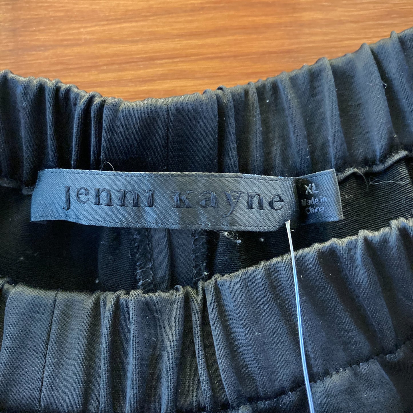 Jenni Kayne Black Elastic Waist Pull-On Wide Leg Demi Pants  - Size XL - 0924GC