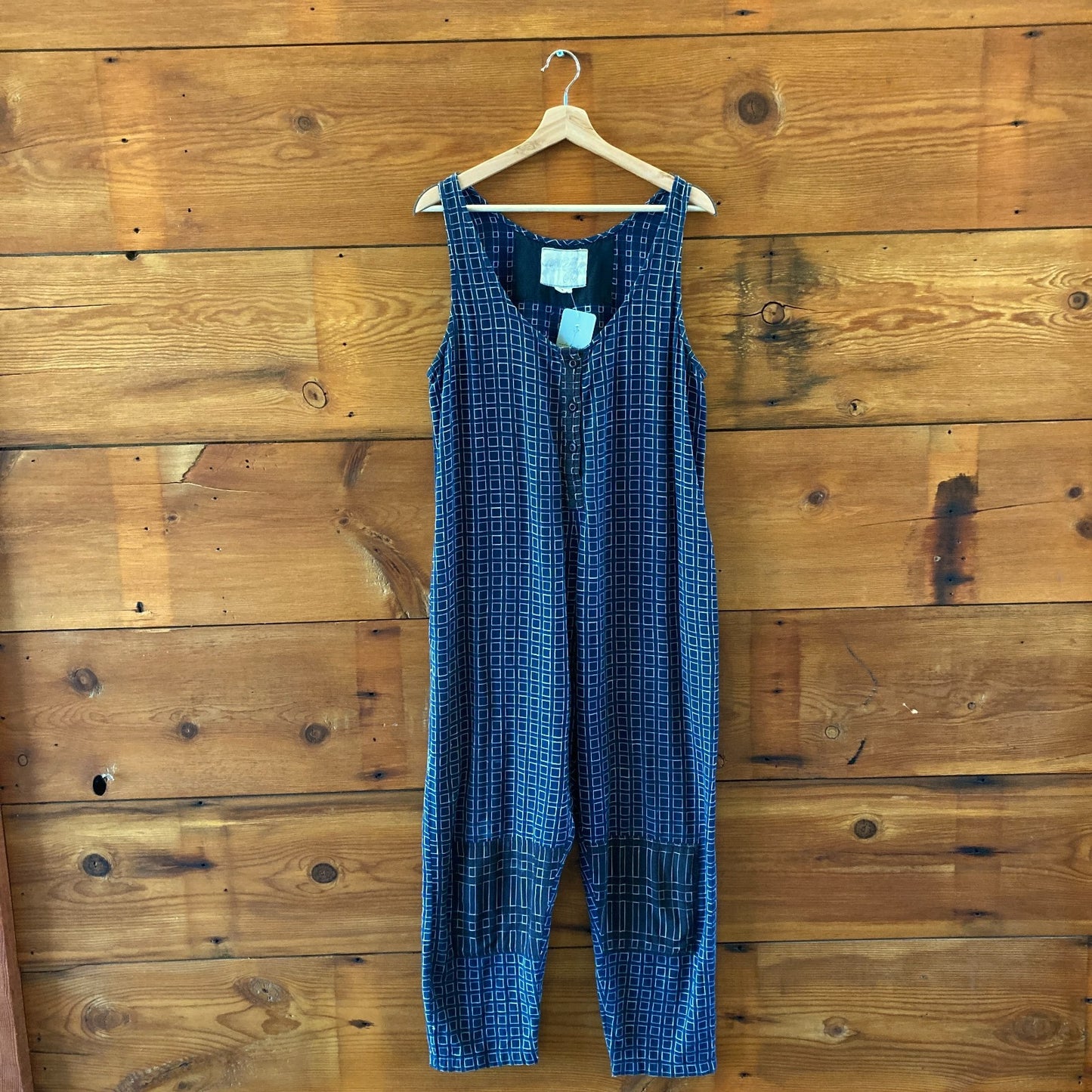 Ace & Jig Dark Blue Patterned Sleeveless Cotton Jumpsuit - Size M - 0415JS