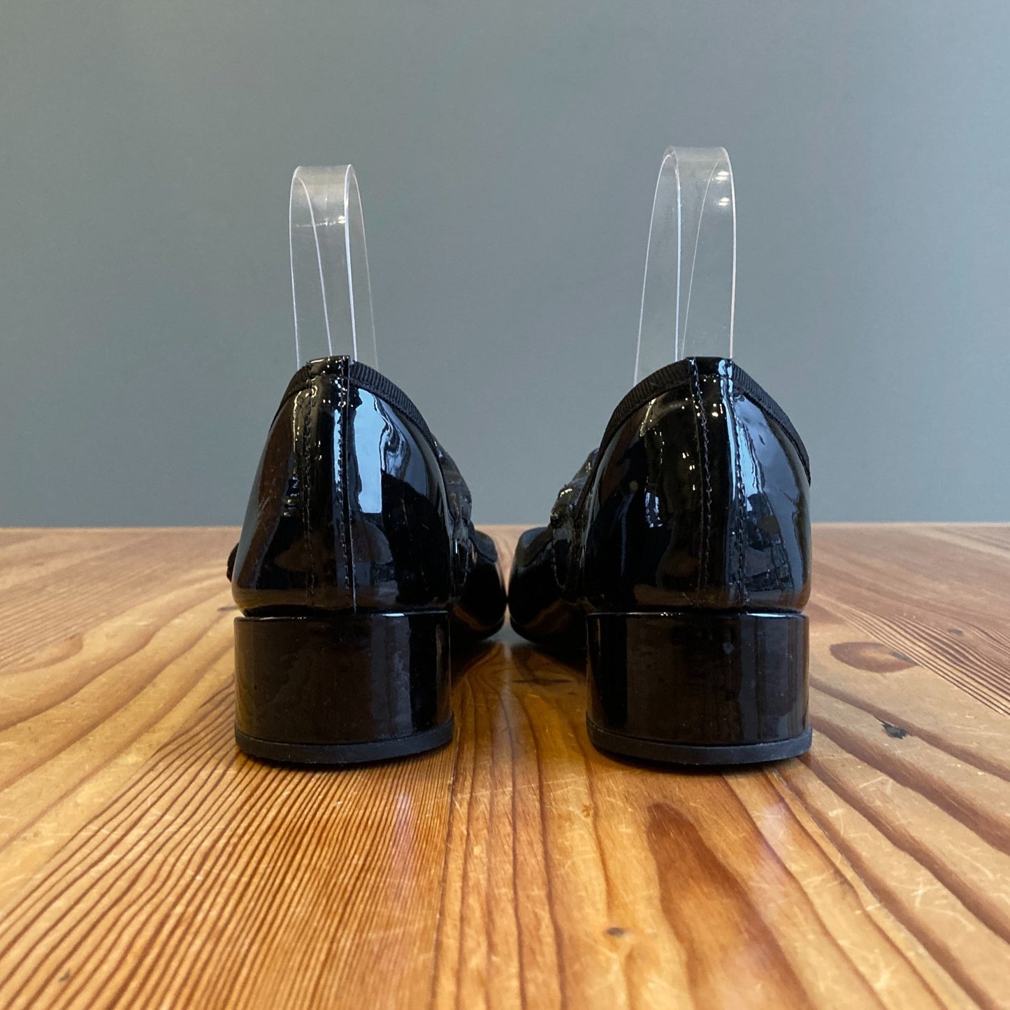 39.5 / 9 - Repetto Black Glossy Ballerina Mary-Jane Shoes w/ Box 0416JW