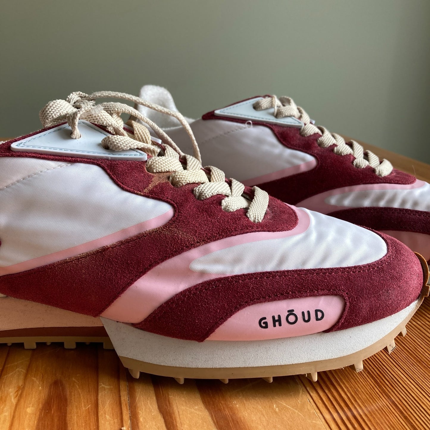 41 / 10.5 - Ghoud Burgundy Unique Sole Venice Sneakers Shoes 1124TA