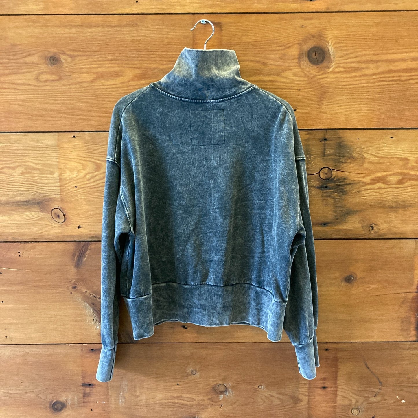 Rachel Comey Distressed Black Zip Front Slide Sweatshirt - Size M - 0204MP