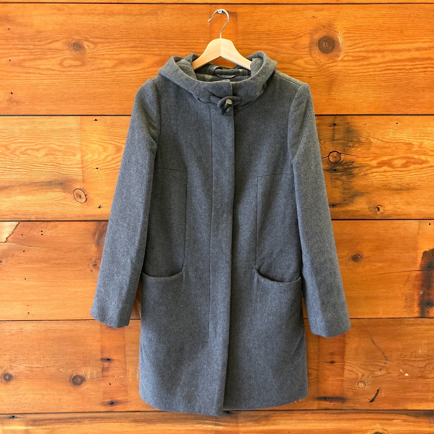S - Babaton Aritzia Gray Toggle Front Hooded Wool Pearce Jacket Coat 0410MK