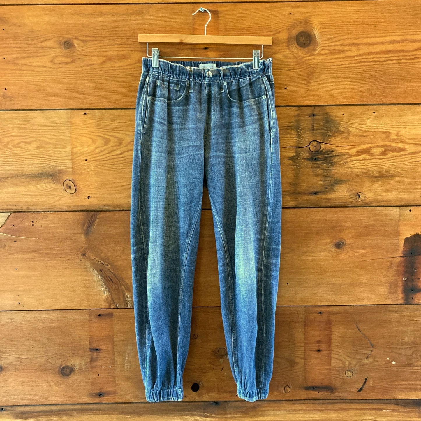Rag & Bone Faux Denim Miramar Stretch Waist Jogger Jeans - Size S - 0224TP