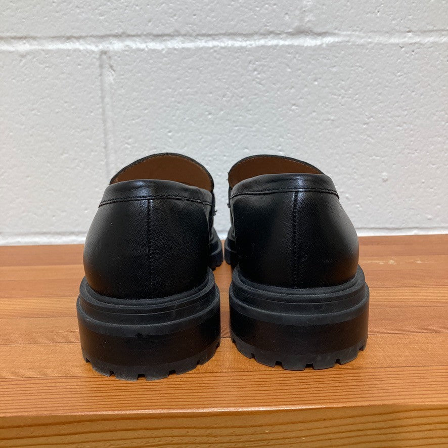 Madewell Black Leather Bradley Lugsole Loafer Shoes - Size 9.5 - 0428LR