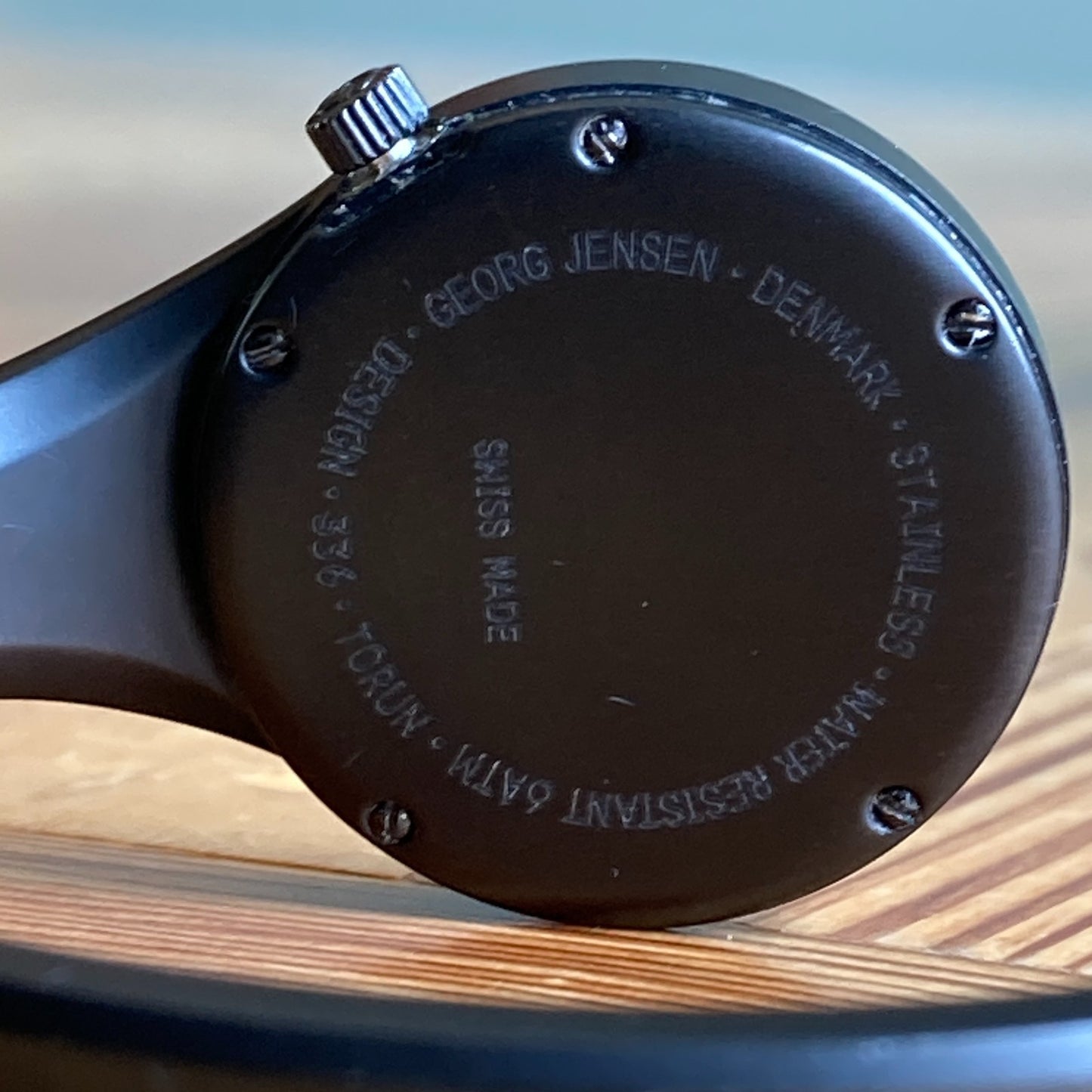 Georg Jensen $1960 Vivianna Black Torun 6 ATM 336 Watch w/ Box - Sz XS - 0209SB