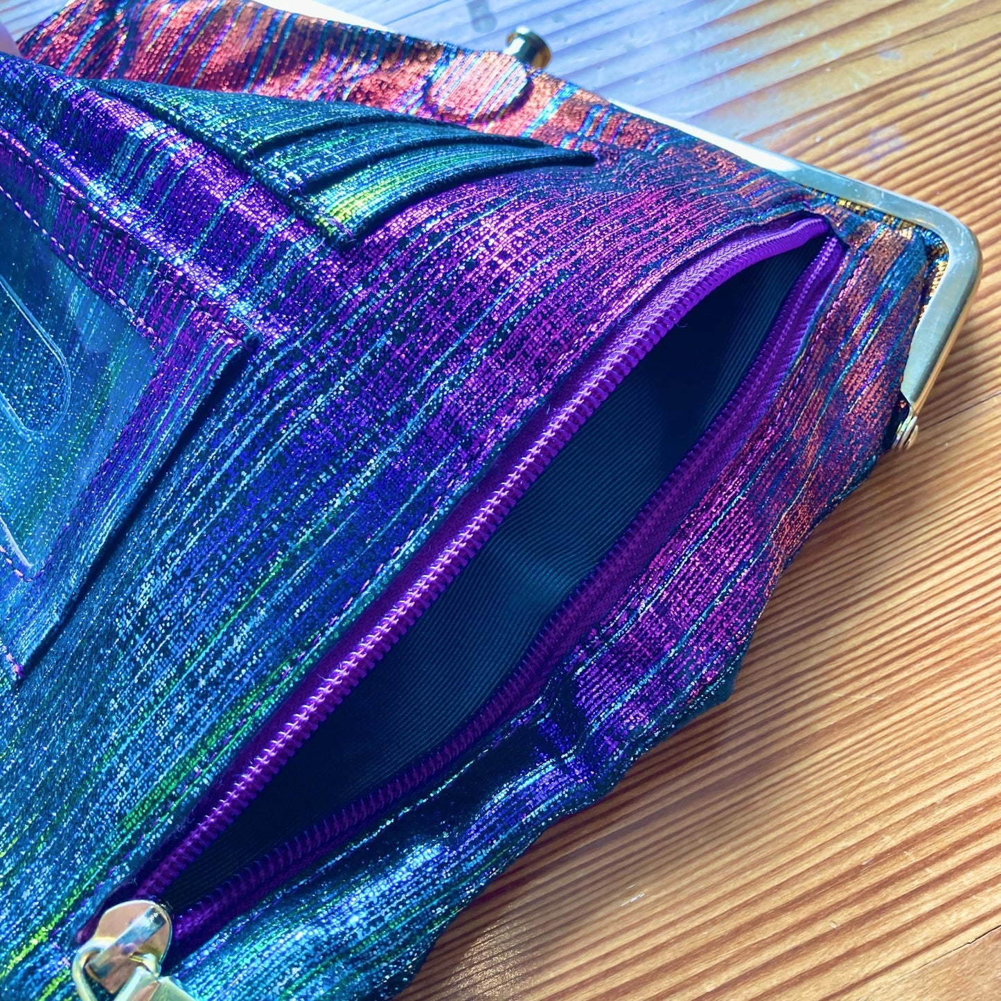 Hobo International Multi Color Metallic Lauren Bi Fold Wallet - 0715EJ