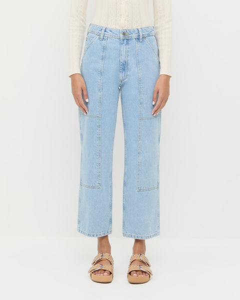 Loeffler Randall Light Wash Straight Leg Utility Jeans - Size 00 / XS - 0312IG