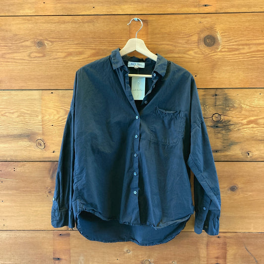 Alex Mill Black Poplin Long Sleeve Button Front Shirt - Size S - 1010RC