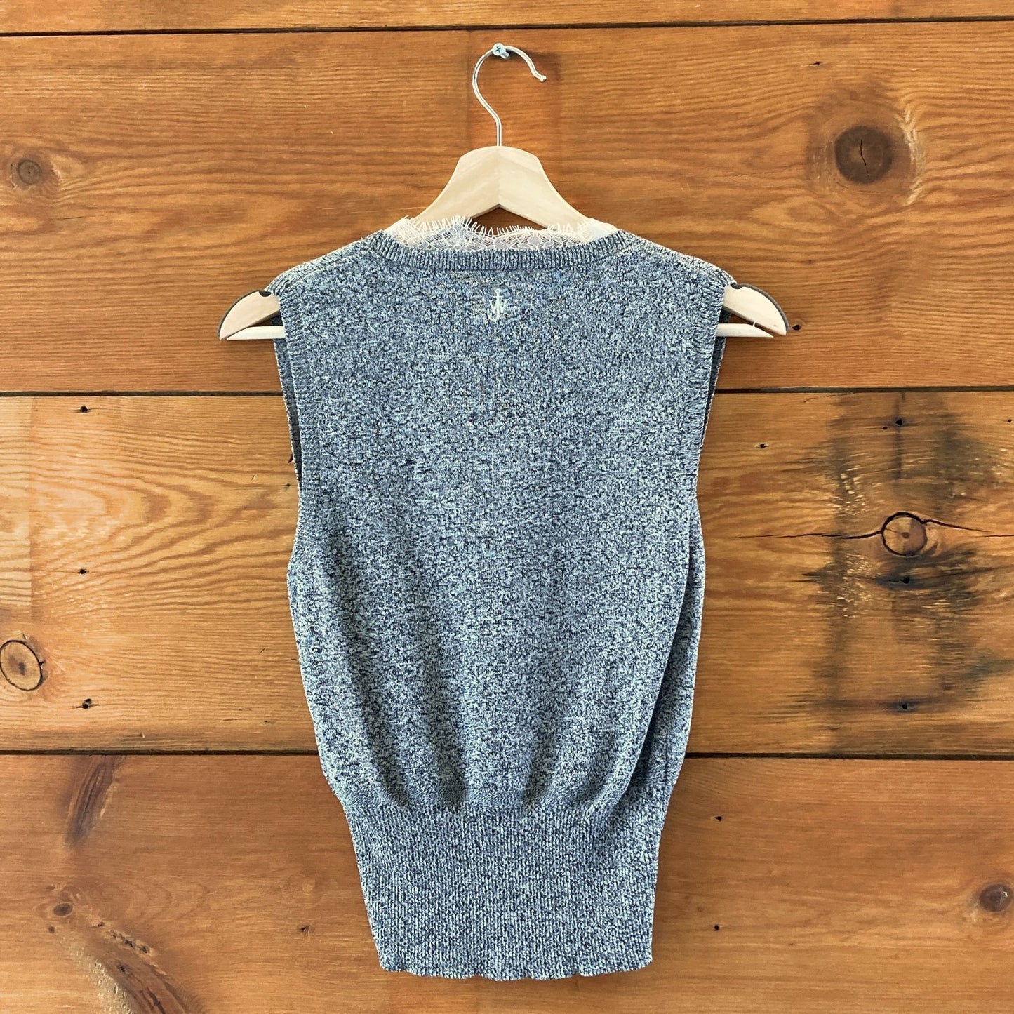 JW Anderson $355 Gray Lace Trimmed Sleeveless Knit Tank Top - Size M - 1011SC