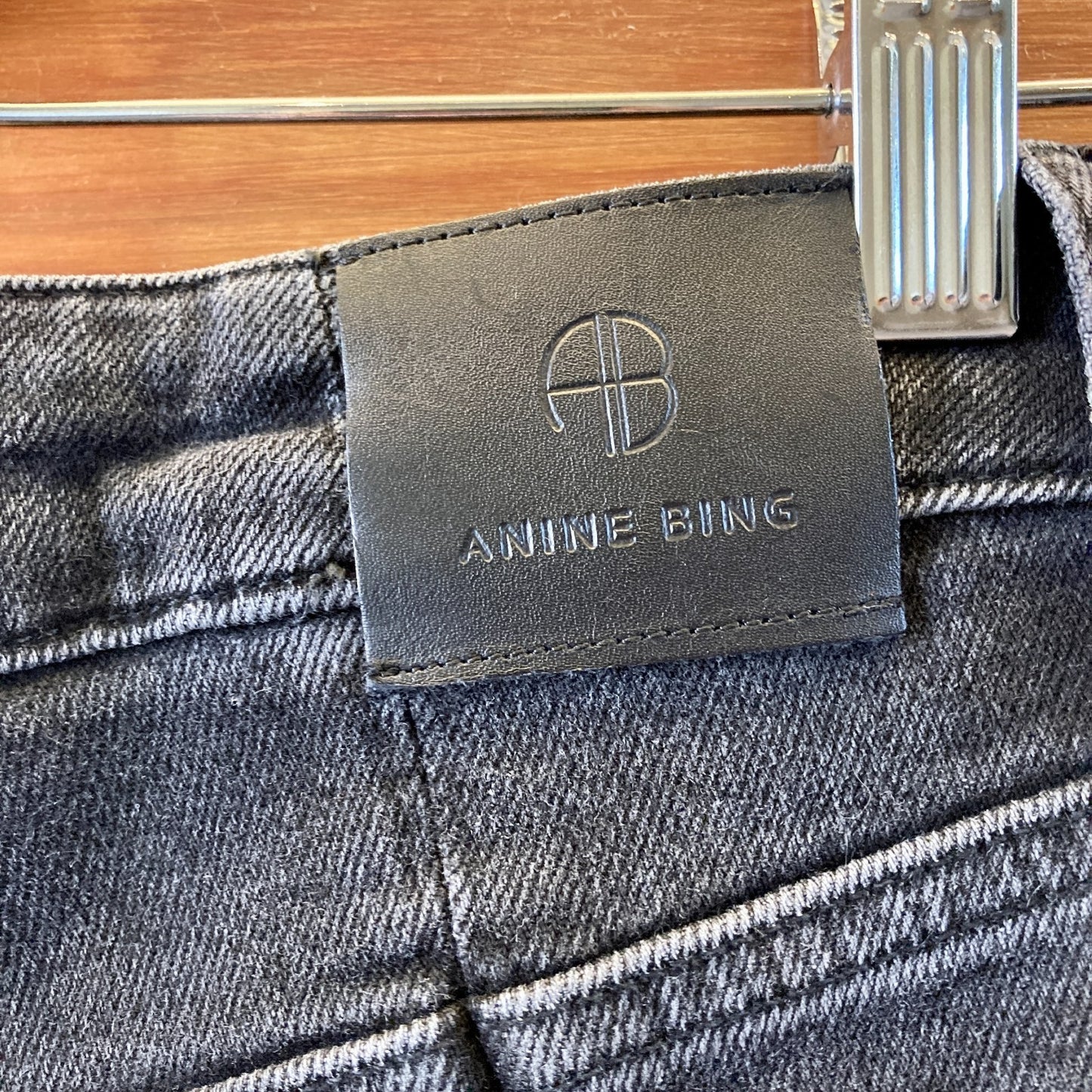 Anine Bing Faded Black Denim High Rise Skinny Leg Jeans - Size 28 - 1122KP