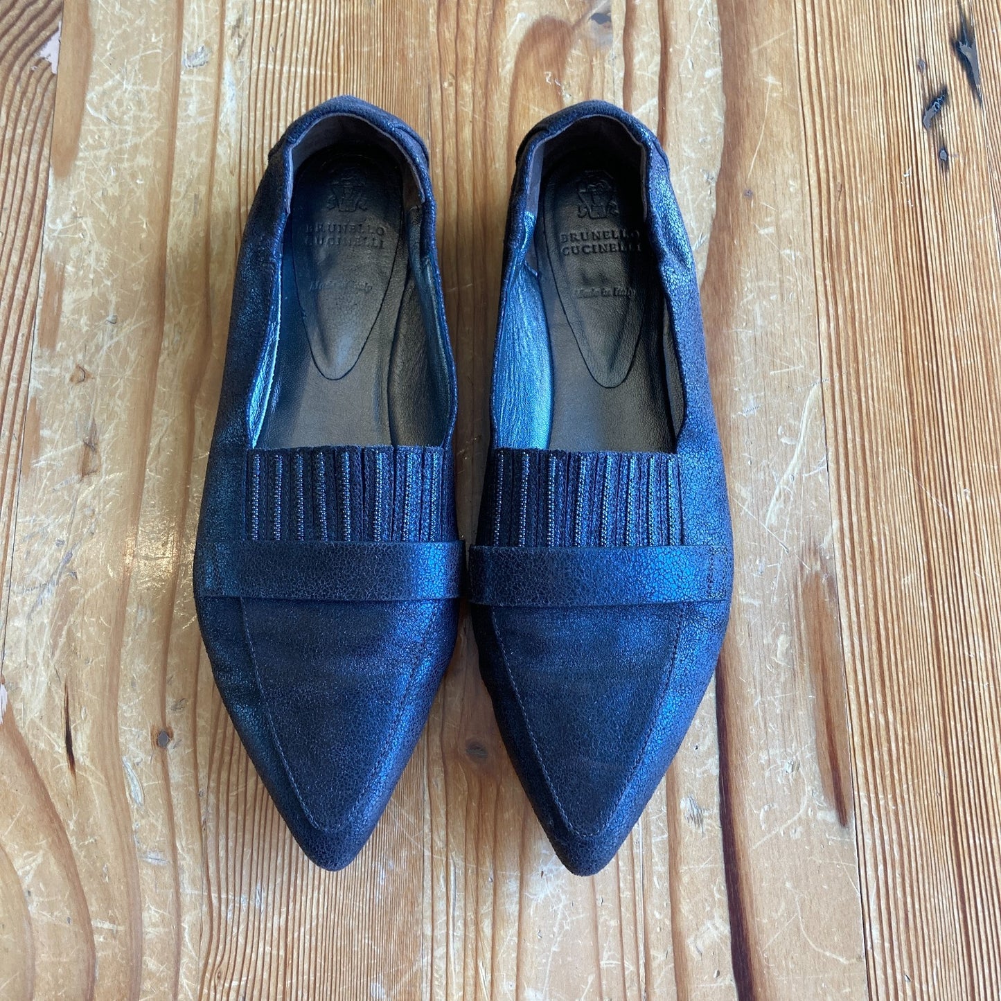 Brunello Cucinelli Brown Leather Loafers Shoes - Size 38.5 / 8.5 - 1217RM