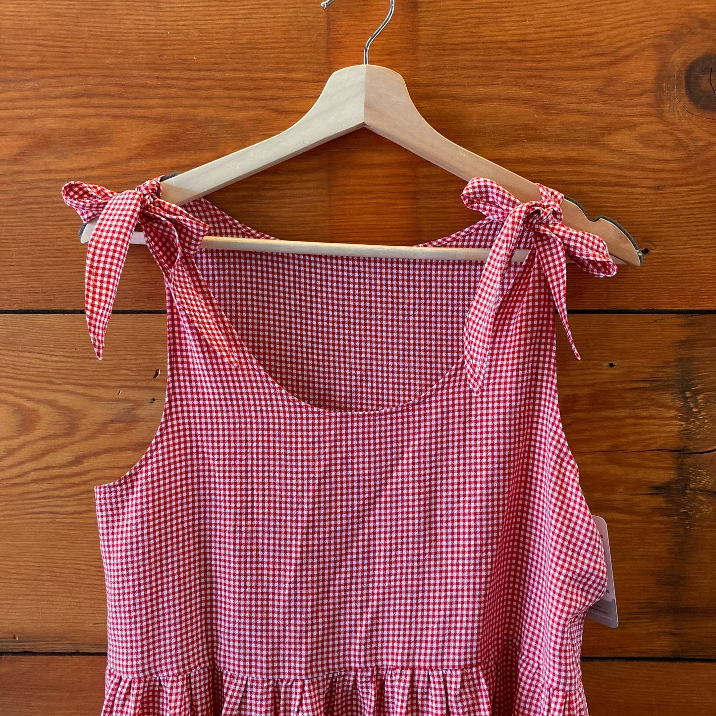 XS - Whimsy + Row $168 Red & White Gingham Plaid Kate Mini Dress 0312IG