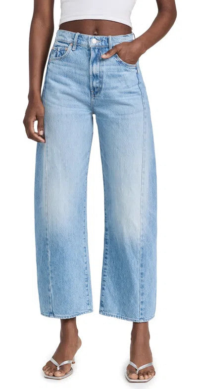 Mother Light Wash Denim Half Pipe Flood Material Girl Jeans - Size 25 - 1103ES