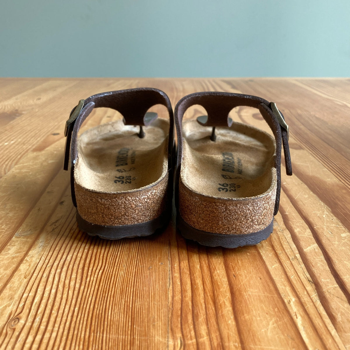 Birkenstock Brown Leather Gizeh Slip On Sandal Shoes - Sz 36 / 6 -w/box - 0121PK