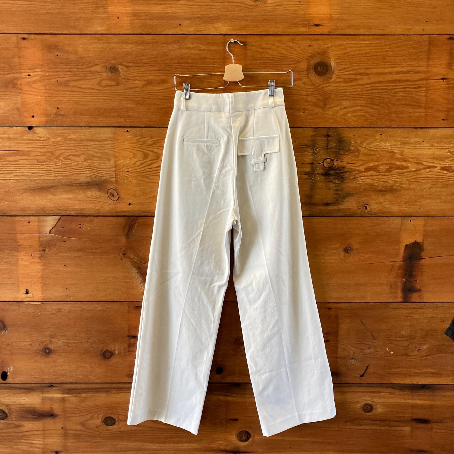 Beside You Frankie Shop Cream NEW $185 Carline Pants - Size S - 1112MH