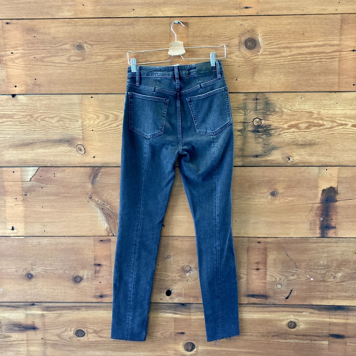 Anine Bing Faded Black Denim High Rise Skinny Leg Jeans - Size 28 - 1122KP