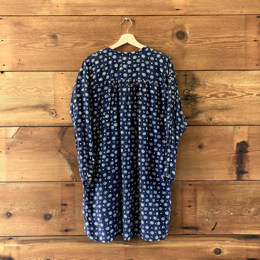 Isabel Marant Etoile Blue Patterned Cotton Shift Dress - Size 34 / S - 0615KS