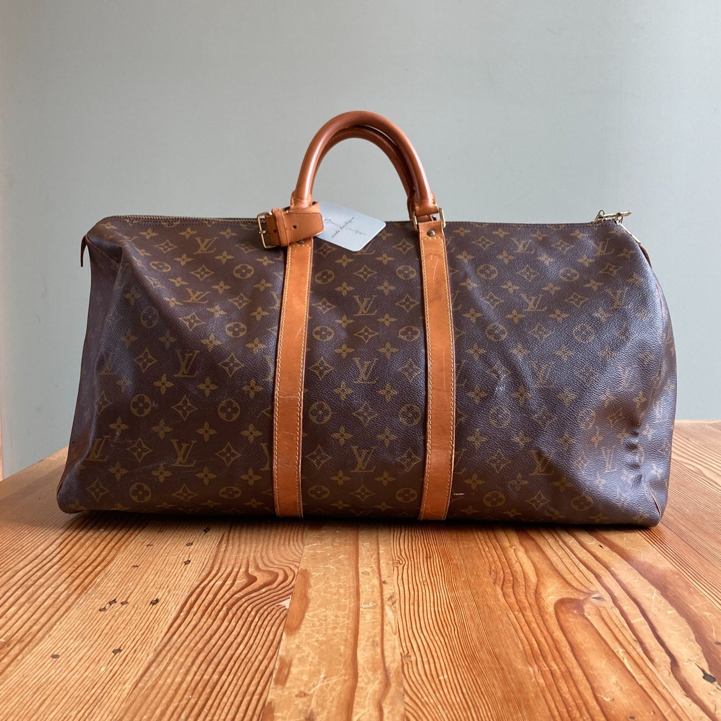 Louis Vuitton Brown Monogram Signature Canvas 1994 Keepall 55 Duffle Bag 1031LF