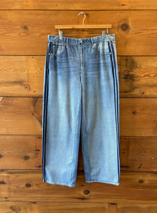 Rag & Bone Miramar Wide Leg Track Stripe Jeans Pants - Size XL - 1206HP