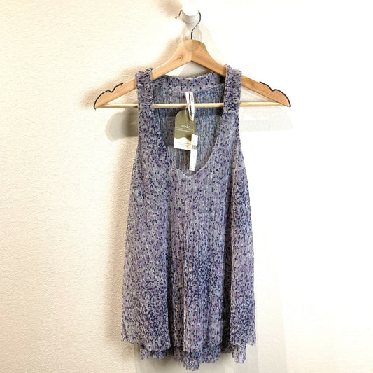 Anthropologie Purple Silver Leopard Print NEW Tank Top - Size XS - 0501SE