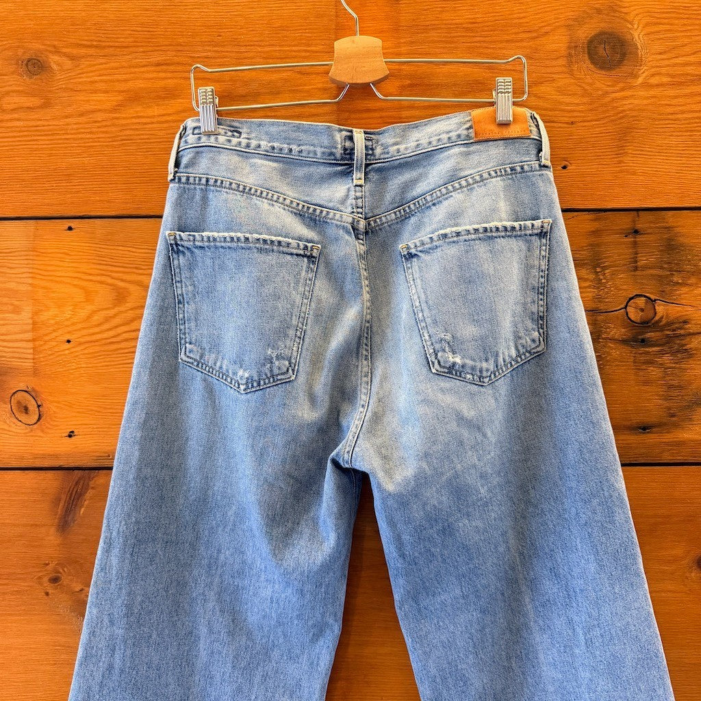 Citizens Light Wash Distressed High Rise Wide Leg Tilda Jeans - Size 29 - 0404AK